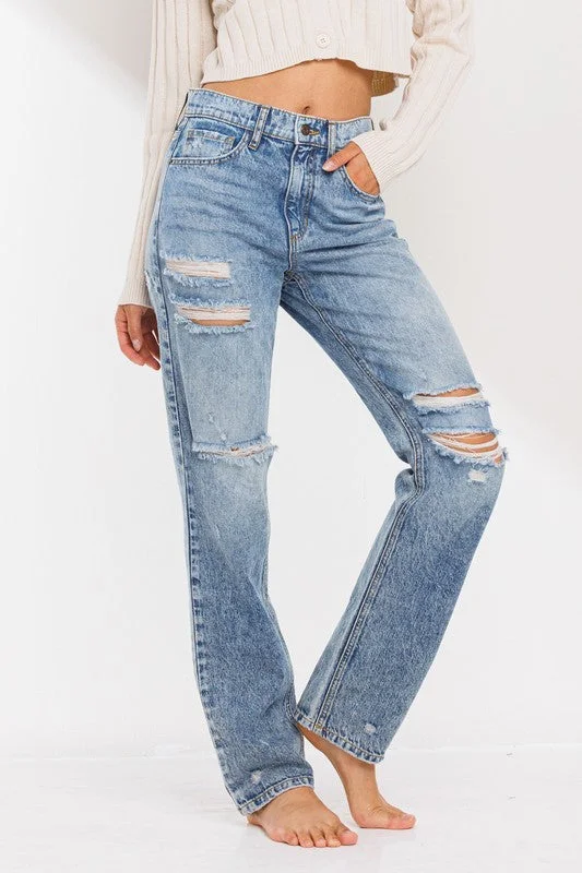 High Rise Straight Jeans