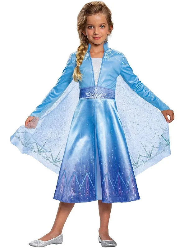Deluxe Elsa Girls Frozen 2 Fancy Dress Costume
