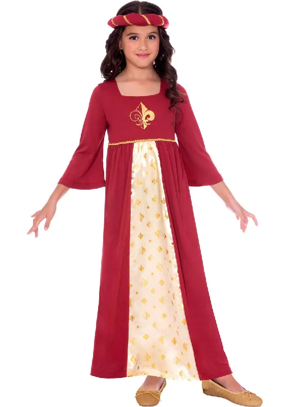 Cute Red Tudor Princess Girls Medieval Costume