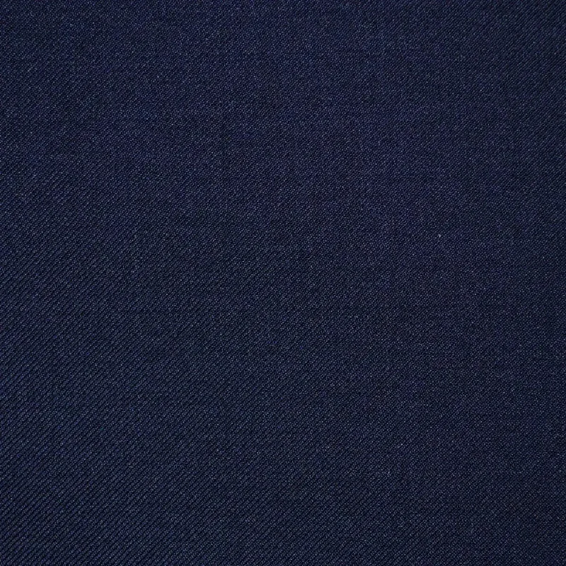 Navy Blue Plain Over Milled Flannel Super 110's Wool Suiting - 3.50 Metres