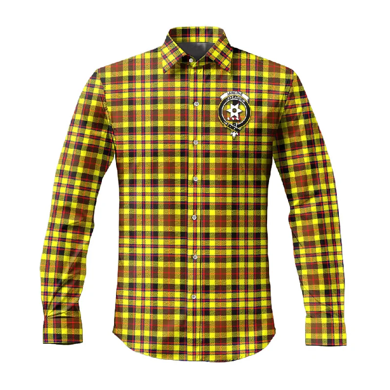 Jardine Modern Tartan Long Sleeve Button Up Shirt with Family Crest