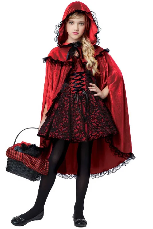 Dark Red Riding Hood Deluxe Girls Book Week Costume