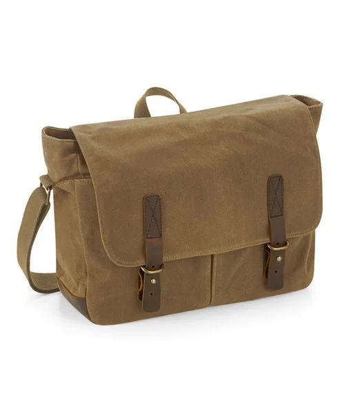 WAXED CANVAS MESSENGER BAG QD653-SAND