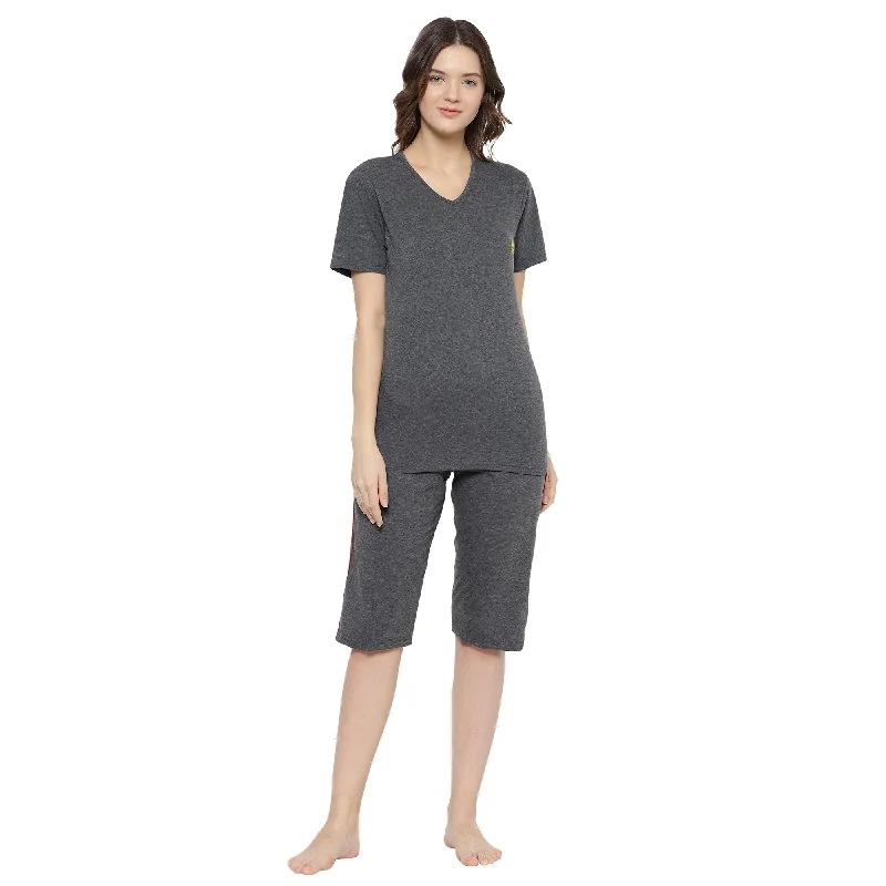 Vimal Jonney Grey Women's Night Suit Elegant pajama sets