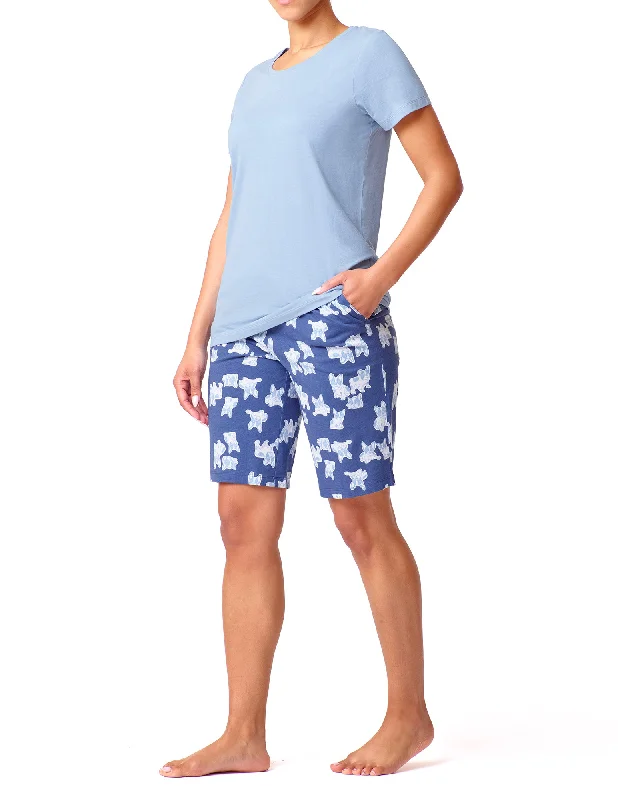 SleepWell Short Sleeve Tee And Bermuda Pajama Set Work-from-home pajama sets