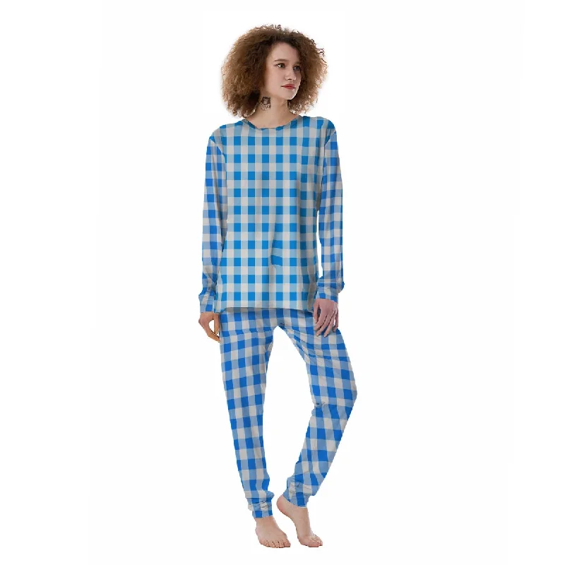 Check Sapphire Blue Print Pattern Women's Pajamas Target pajama sets
