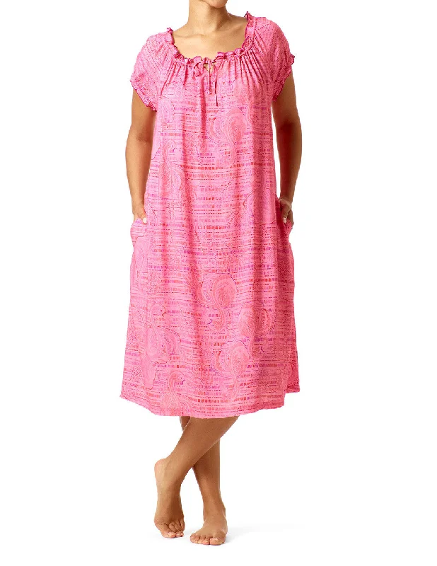 Shirred Lounge Midi Sleepshirt Nursing pajama sets