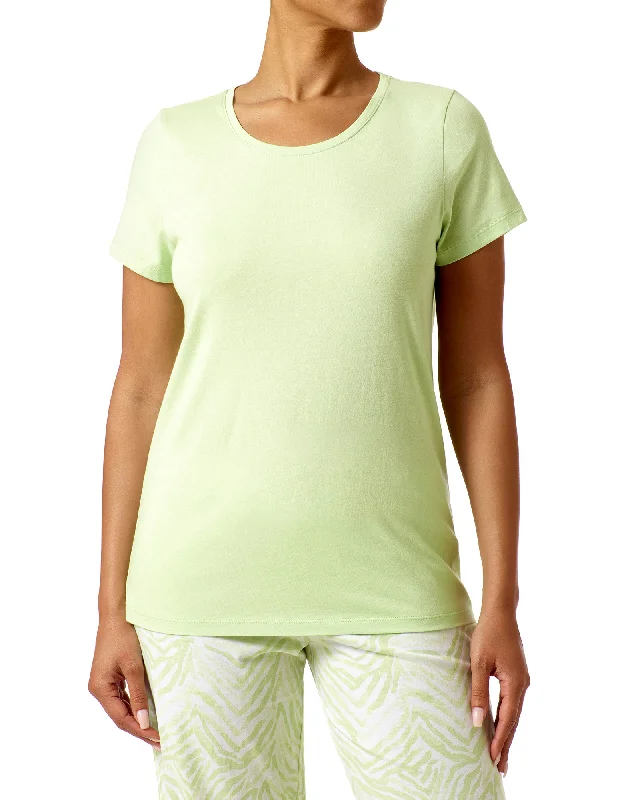 Short Sleeve Scoop Neck Pajama Tee Shirt Sleepwear pajama sets