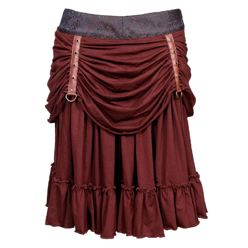 Roseanne Poly Brocade Mid Length Steampunk Skirt Affordable unclassified skirts