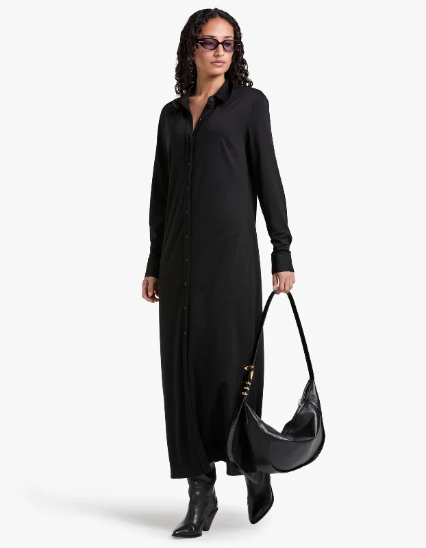 Mallory Knit Midi Dress - Black Best midi dresses for curvy figures