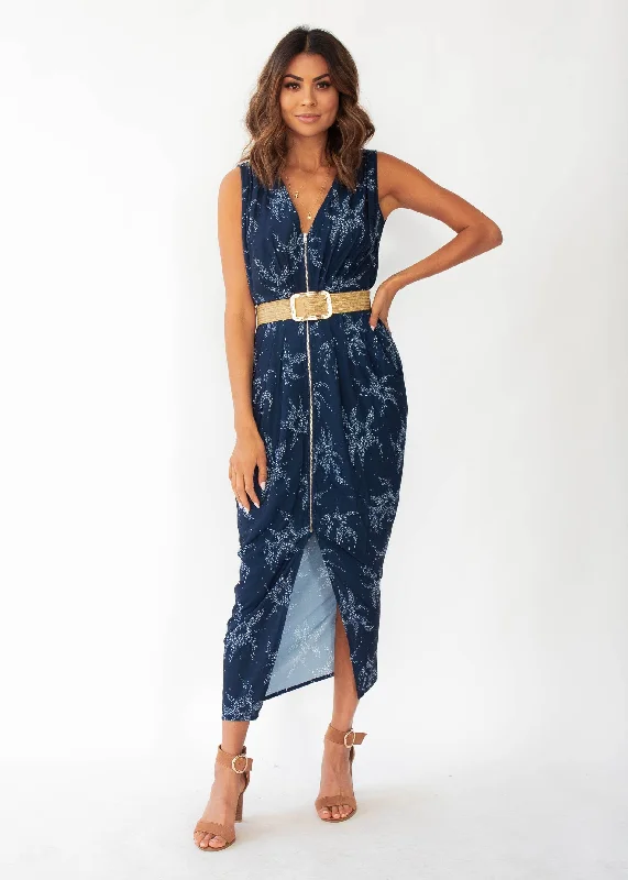 Catalina Zip Maxi Dress - Starry Night Knitted maxi dresses