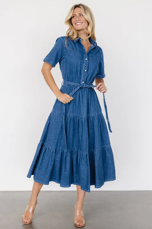 Henrietta Midi Dress | Denim Blue Winter midi dresses