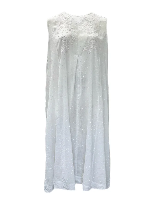 Marina Rinaldi Women's White Decorato Cotton Sequined Maxi Dress Size 22W/31 Chic maxi dresses