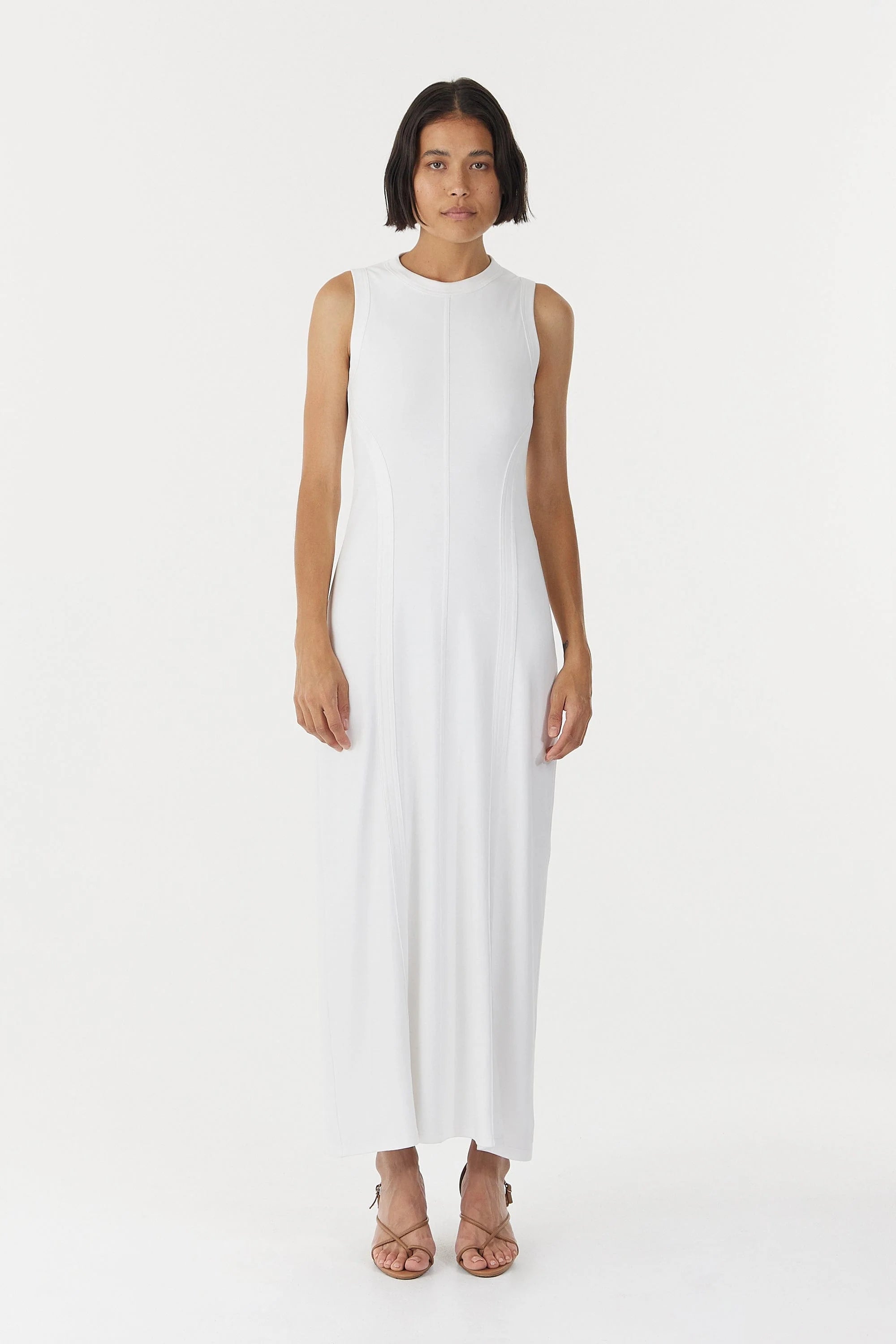 Momentum Open Back Maxi Dress - White Edgy maxi dresses