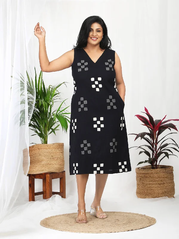 Paridhi Black Cotton Sleeveless Midi Dress Best midi dresses for tall women