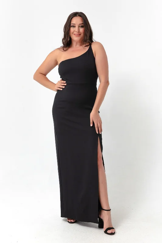 Woman One Shoulder Slit Long Size Long Dress Strapless maxi dresses