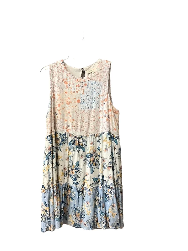 Floral Print Dress Casual Midi Cmc, Size Xl Sexy Midi Skirt