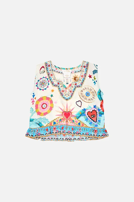 KIDS CROP WITH FRILL HEM 4-10 RAINBOW ROADS Long unclassified dresses