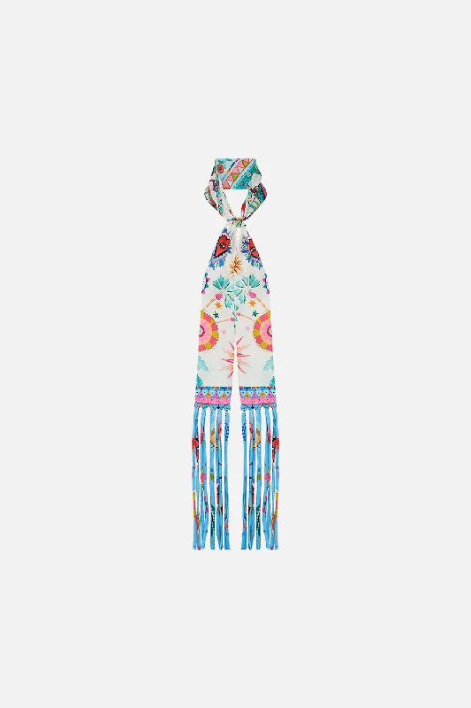 SKINNY NECK SCARF WITH TASSELS LIVING IN COLOUR Knitted unclassified dresses
