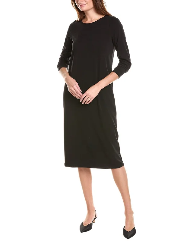 EILEEN FISHER Jewel Neck Slim Flare Dress Cocktail unclassified dresses