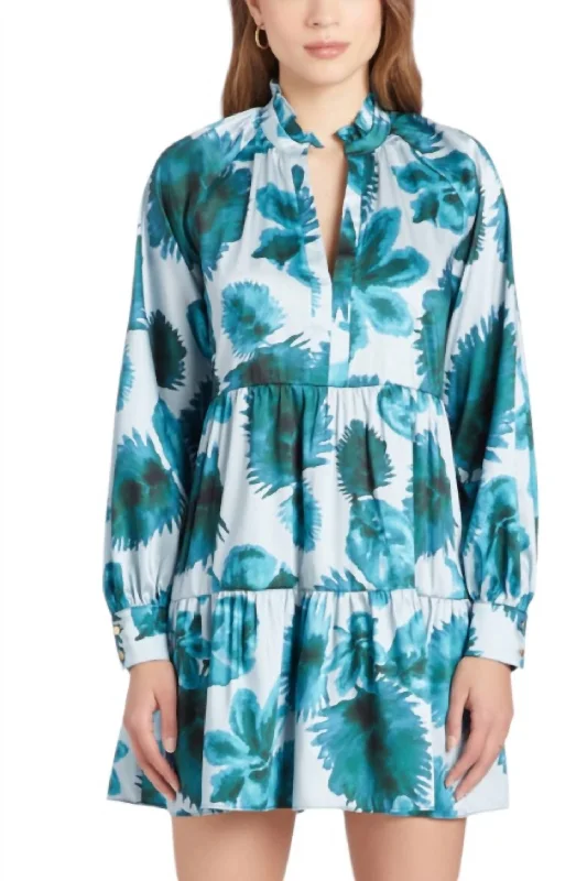 Saffron Dress In Printed Twill In Palm Print Gothic unclassified dresses